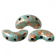 Les perles par Puca® Arcos beads Opaque green turquoise tweedy 63130/45703